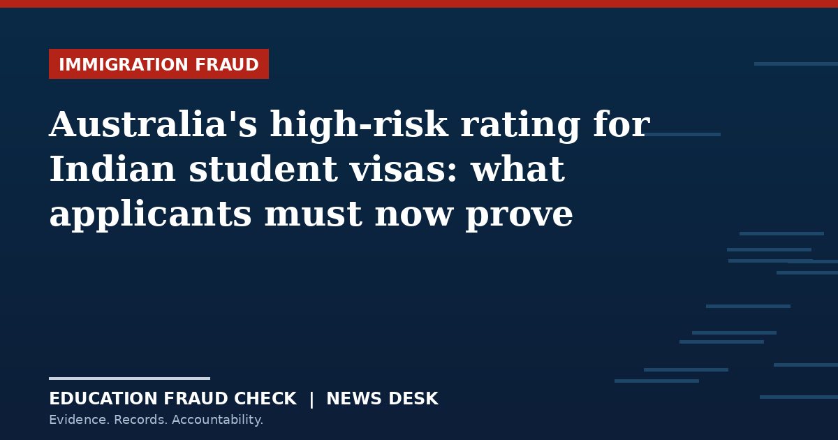 Australia's high-risk rating for Indian student visas: what applicants must now prove