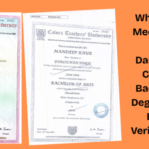 Fake Degree Fake Verification
