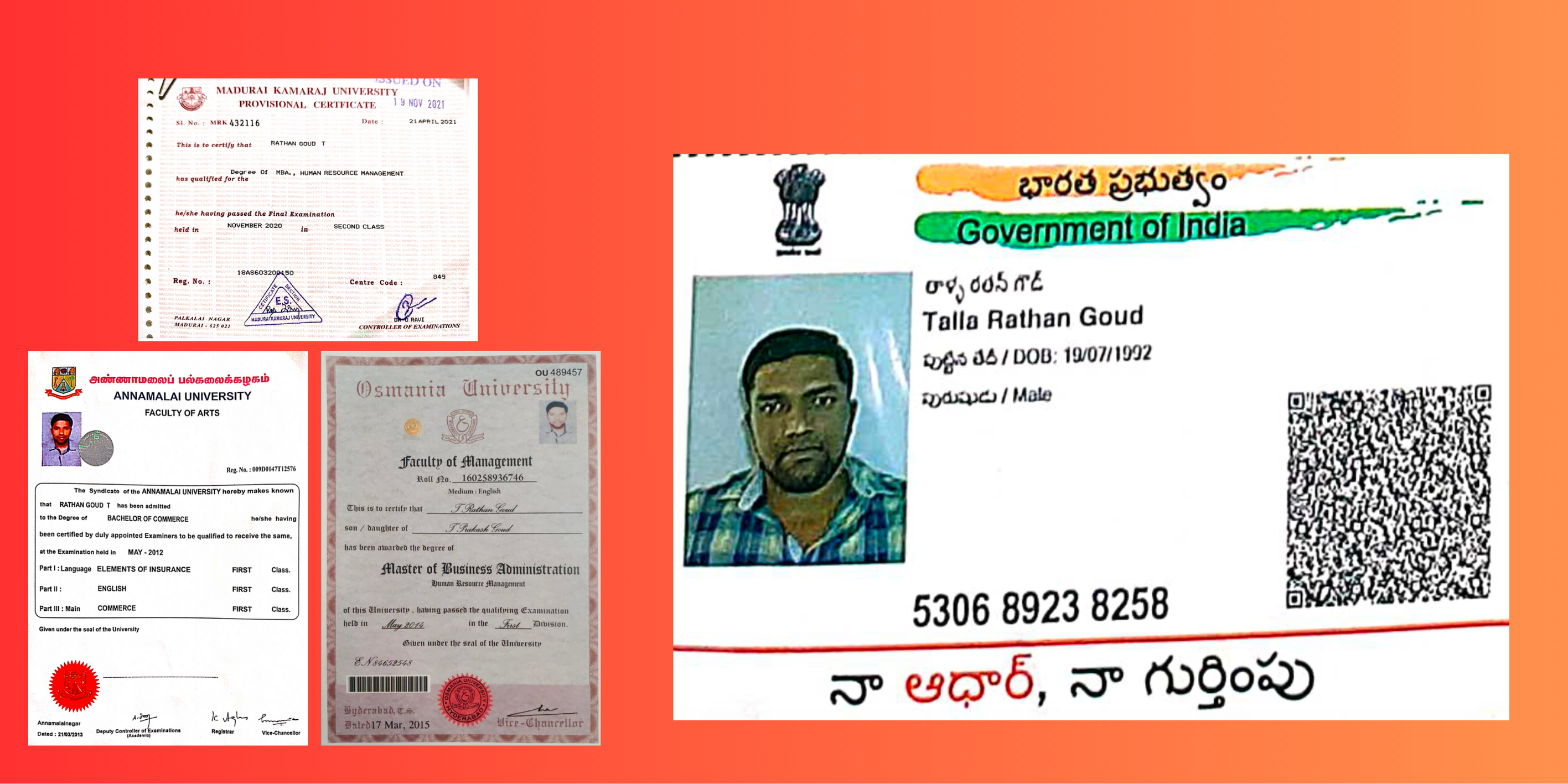 Rathan Goud Fake Degree
