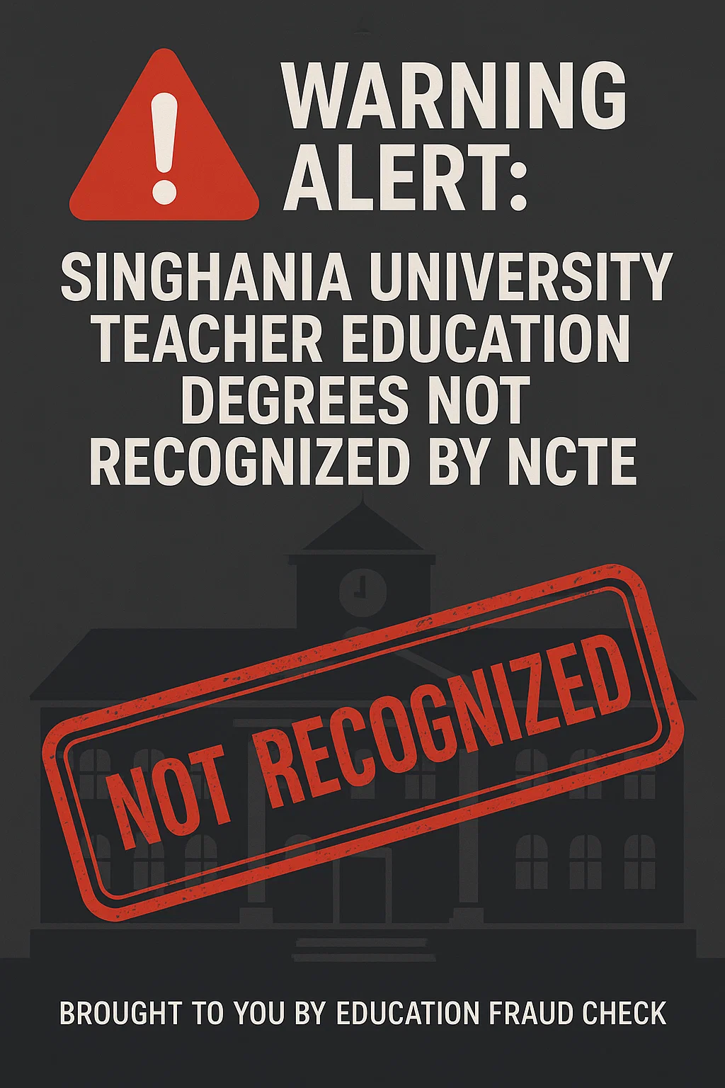 Singhania University Fake